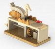 实木机械手摇传动科教玩具科普仪器 科学实验仪器 小鸭子捕鱼