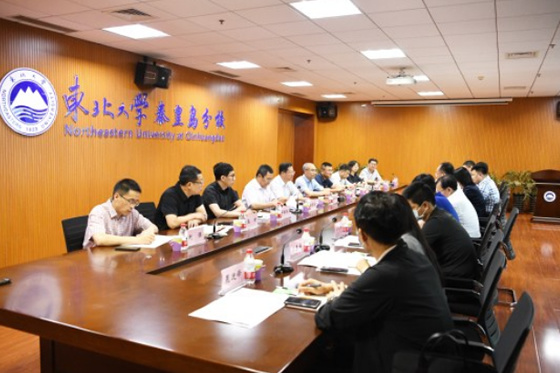 秦皇島市海港區委書記張士兆一行到東北大學秦皇島分校走訪調研
