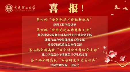 大連理工大學新增4個全國黨建“雙創”和2個“雙百”培育創建對象 創歷史佳績