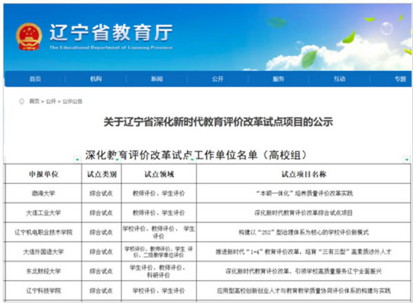 遼寧科技學院成功獲批2024年遼寧省深化新時代教育評價改革試點項目