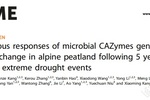 高寒泥炭地微生物CAZymes基因和净CO<sub>2</sub>交换对5年连续极端干旱事件的非同步响应