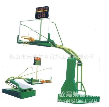 供应 手动液压式移动钢化玻璃篮球架