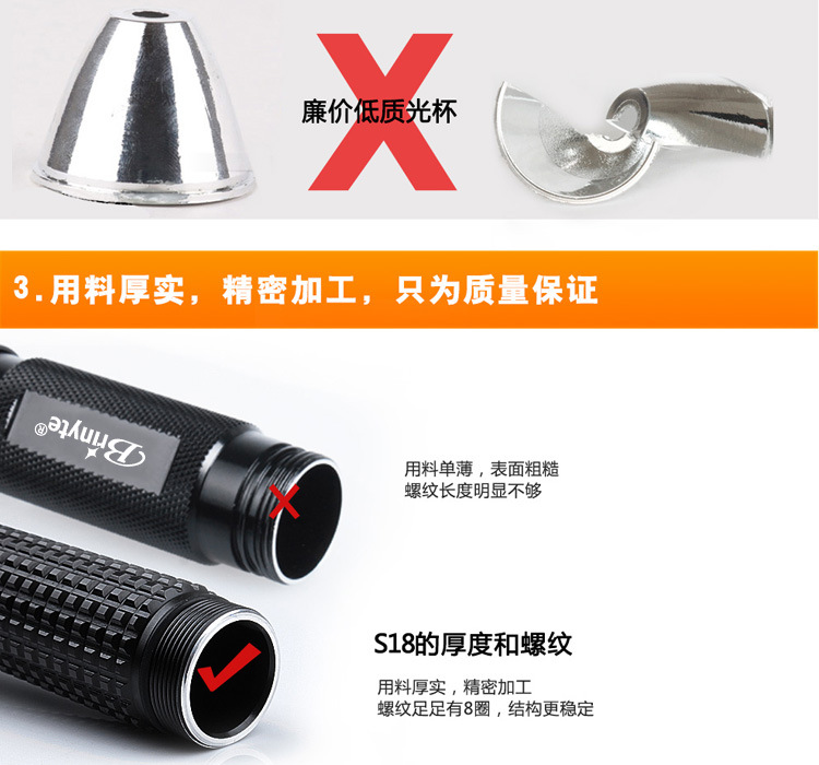巡邏搜尋手電筒 Nitesun S18黑色加長筒強光遠射五檔照明夜晚巡查廠家批發